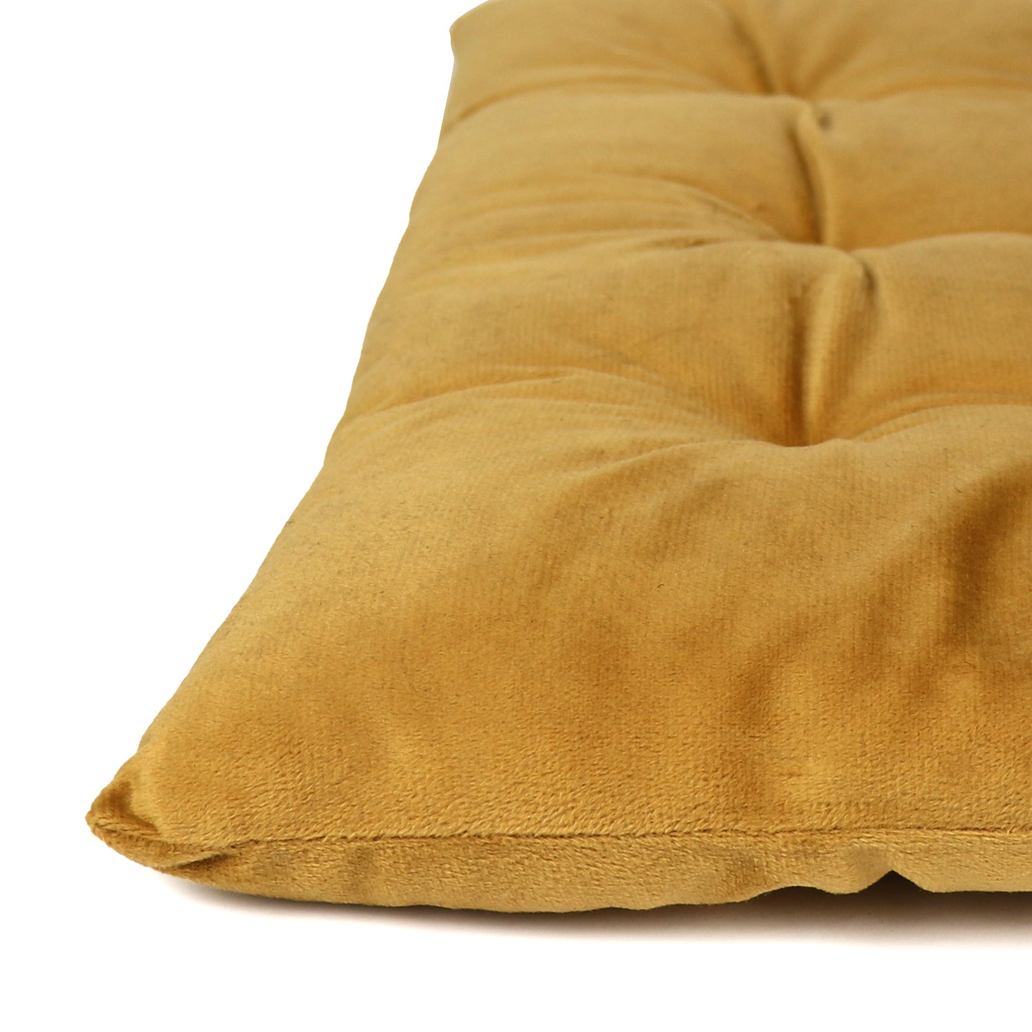 Velvet Slip Free Tufted  Chair Cushion Mustard 40x40cm - Pack of 2 - Cotton Home