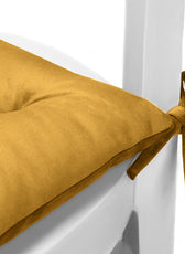 Velvet Slip Free Tufted  Chair Cushion Mustard 40x40cm - Cotton Home