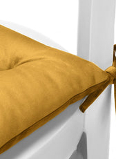 Velvet Slip Free Tufted  Chair Cushion Mustard 40x40cm - Pack of 4 - Cotton Home