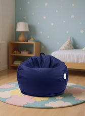 Kids Bean Bag Chair Premium PU Leather 50x80x80cm - Navy Blue