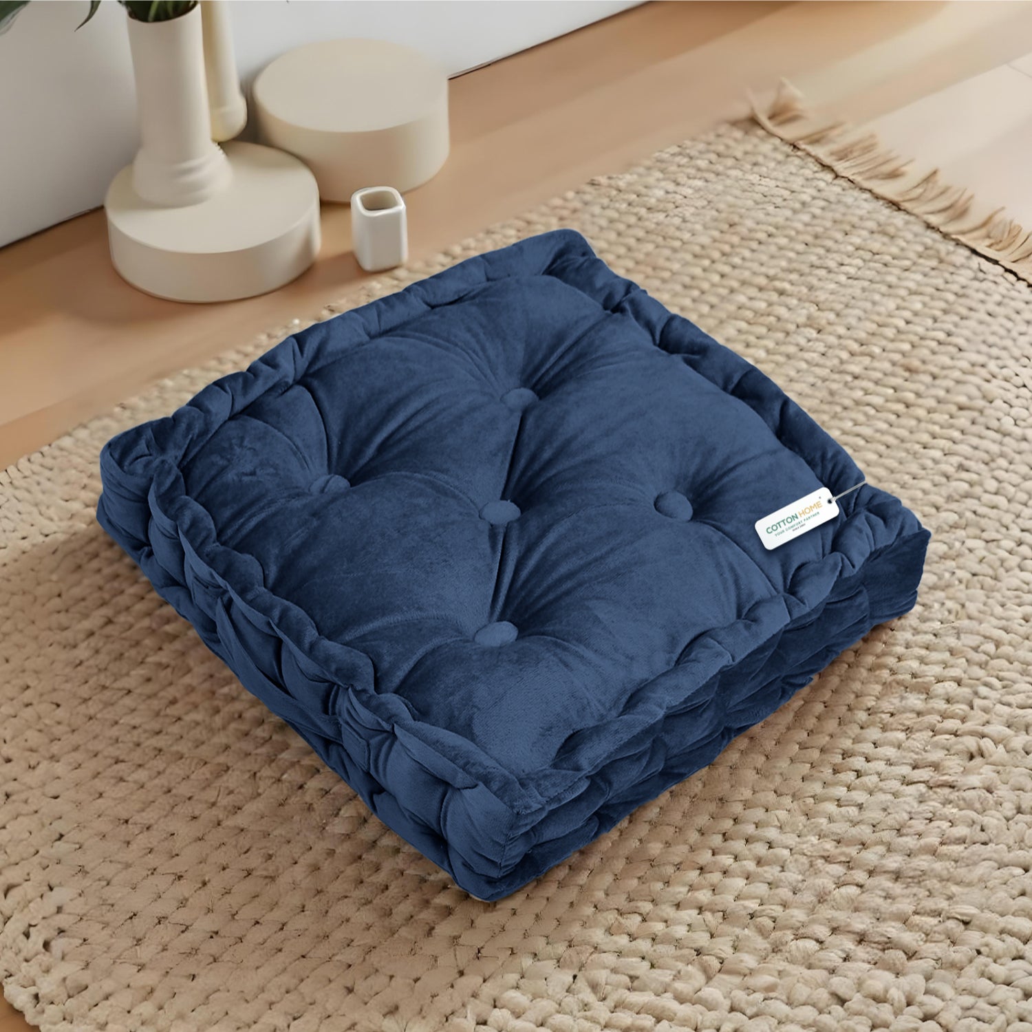 Serenity Velvet Multipurpose Seat Cushion 40x40cm Square Shape Seating - Cotton Home