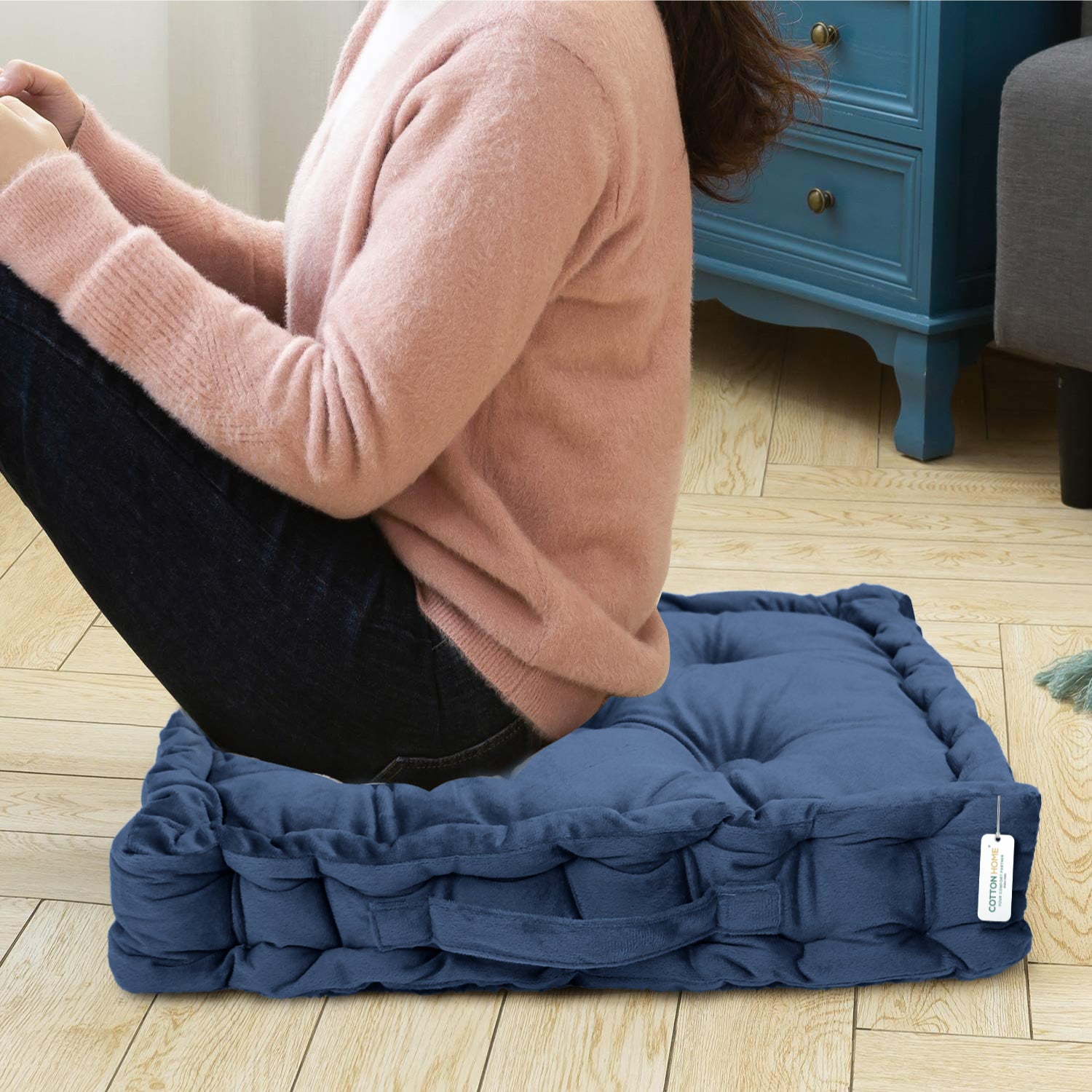 Serenity Velvet Multipurpose Seat Cushion 40x40cm  Pack of 2  Square Shape Seating - Cotton Home