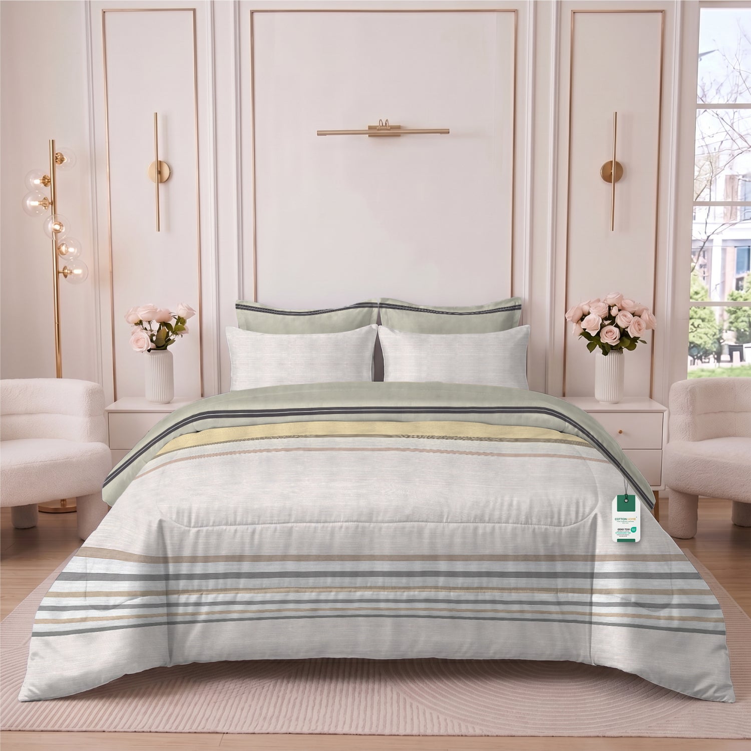 Avendra 350TC  Cotton 6-Piece Set Premium Quality King Comforter Set 220x240cm