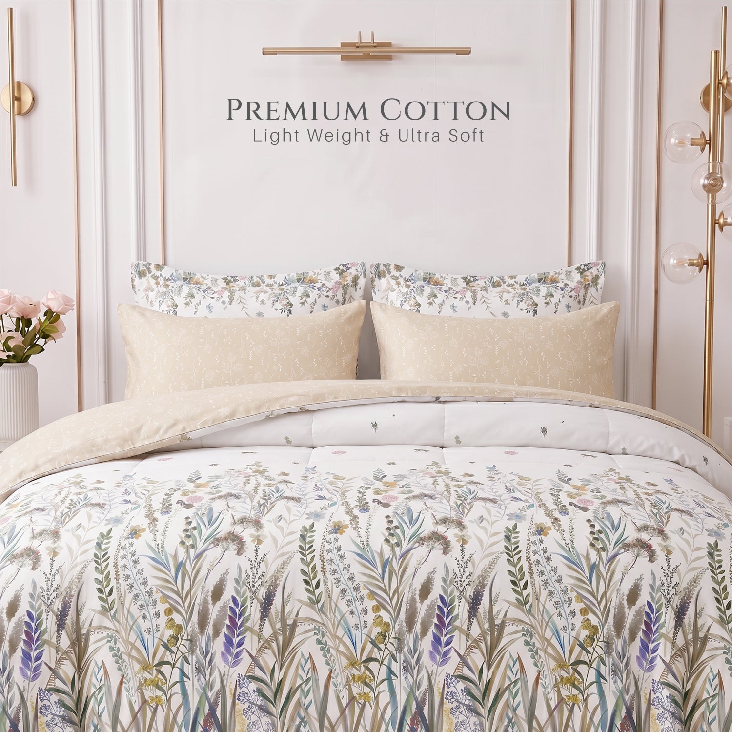 Mirelta 350TC  Cotton 6-Piece Set Premium Quality King Comforter Set 220x240cm