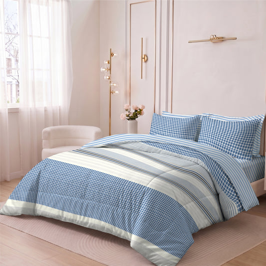 Loresa 350TC  Cotton 6-Piece Set Premium Quality King Comforter Set 220x240cm