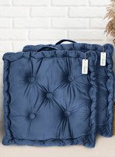 Serenity Velvet Multipurpose Seat Cushion 40x40cm  Pack of 2  Square Shape Seating - Cotton Home
