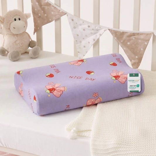 Snoozie Kids Contour Memory Foam Pillow 26x38 cm, Ergonomic Pillow for Children, Removable Cover Nice Day