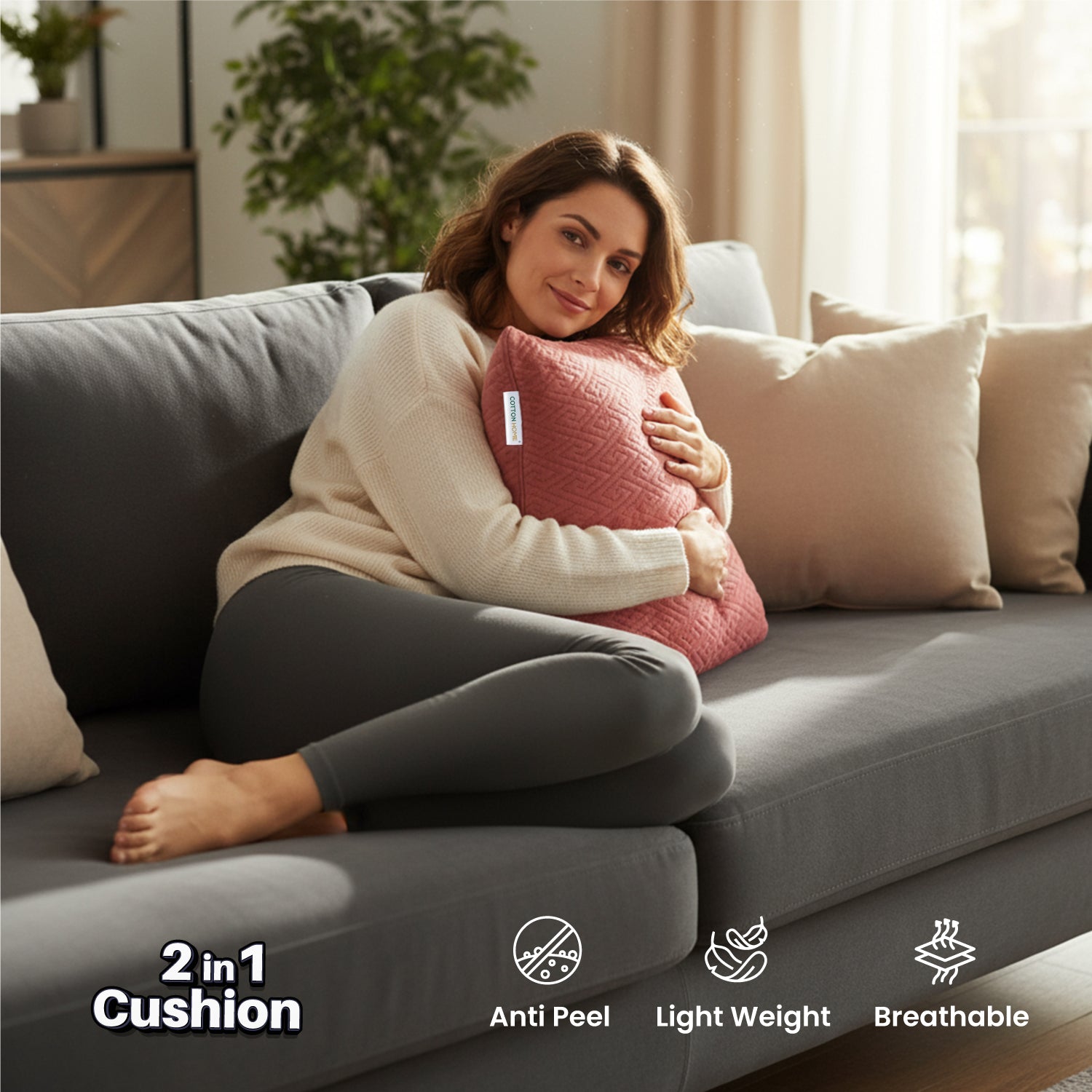 Dormella 2-in-1 Cushion with Blanket by Cotton Home