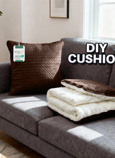 Dormella 2-in-1 Cushion with Blanket 40x40cm Cushion with 160x220cm Blanket Brown