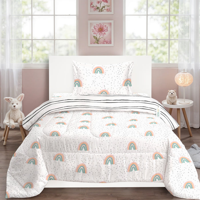 Back to School Essentials 3PC Premium Cotton Kids Bedding & Free Pencil Set Twinkle Unicorn