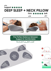 Ergo Memory Foam Pillow with Breathable, Washable Cover 60x40x10cm