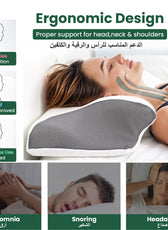 Ergo Memory Foam Pillow with Breathable, Washable Cover 60x40x10cm