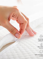 Ergo Memory Foam Pillow with Breathable, Washable Cover 60x40x10cm