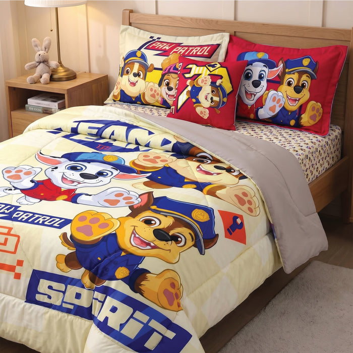 Paw Petrol Official Kids Bedding Set – 5 Piece Comforter Set Cozy & Colorful Cartoon Character with Matching Pillowcases & Bedsheet