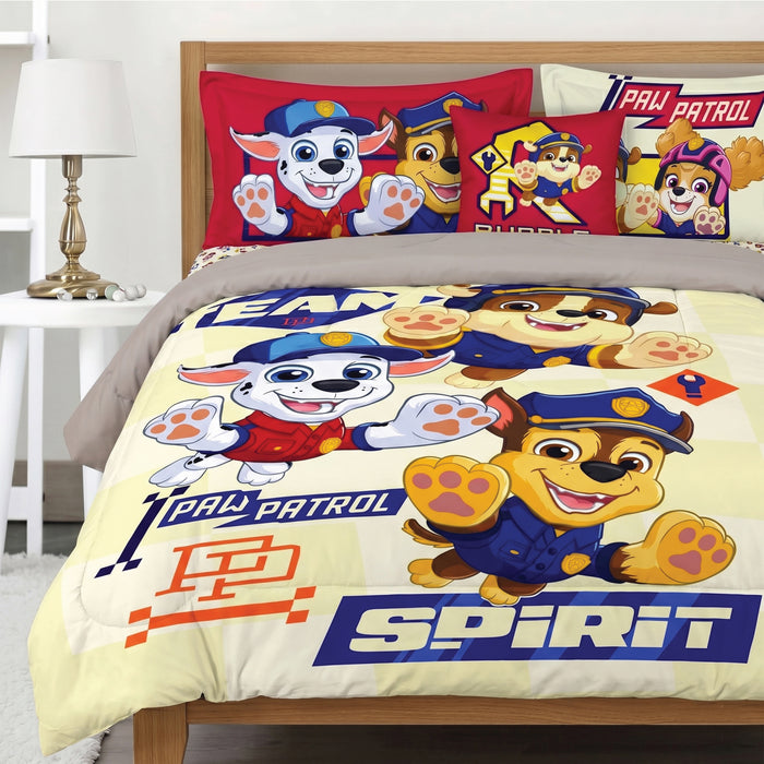Paw Petrol Official Kids Bedding Set – 5 Piece Comforter Set Cozy & Colorful Cartoon Character with Matching Pillowcases & Bedsheet