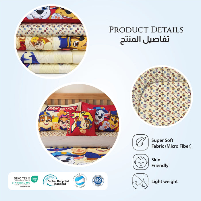 Paw Petrol Official Kids Bedding Set – 5 Piece Comforter Set Cozy & Colorful Cartoon Character with Matching Pillowcases & Bedsheet