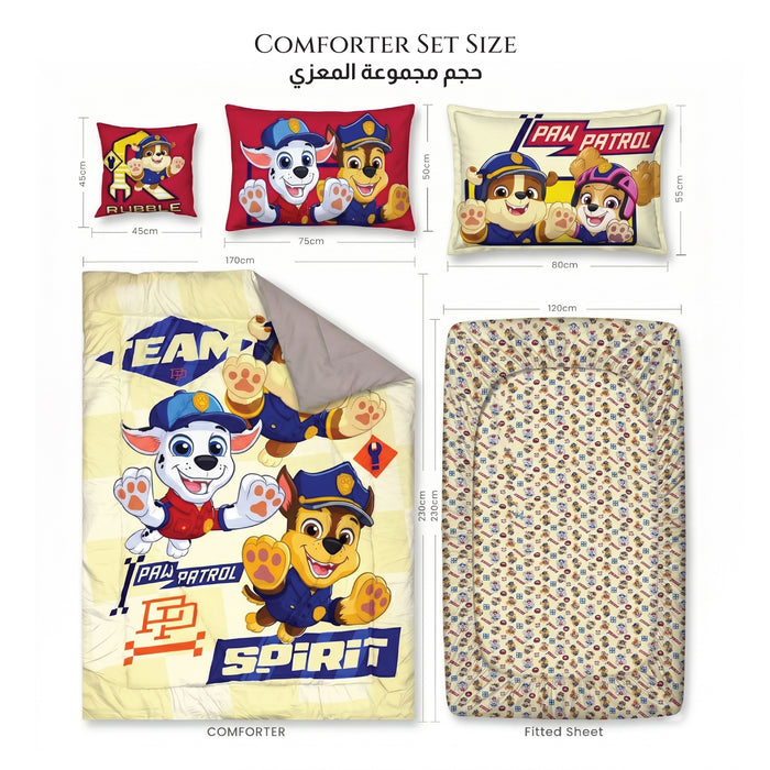 Paw Petrol Official Kids Bedding Set – 5 Piece Comforter Set Cozy & Colorful Cartoon Character with Matching Pillowcases & Bedsheet