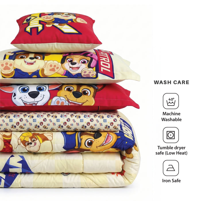 Paw Petrol Official Kids Bedding Set – 5 Piece Comforter Set Cozy & Colorful Cartoon Character with Matching Pillowcases & Bedsheet