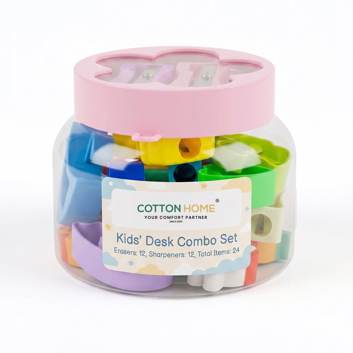 Back to School Essentials 3PC Premium Cotton Kids Bedding & Free Pencil Set Gems