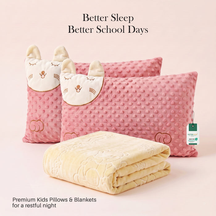 Back to School Essentials Kids Pillow And Blankets Yellow