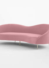 Luxe Lounge Luxurious Camel Velvet 3 Seater Sofa - 241cm Chic & Comfortable Lounge Seating - Cotton Home