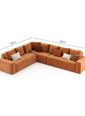 Harmony Haven 4 Seater Sofa in Luxurious Brown Velvet – L350cm x W180cm x H75cm Stylish, Comfortable, and Durable Sofa for Elegant Living Spaces - Cotton Home
