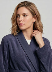 Plush Cotton Adult Bathrobe 100% Cotton Thick & Absorbent - Violet