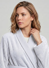 Plush Cotton Adult Bathrobe 100% Cotton Thick & Absorbent - White