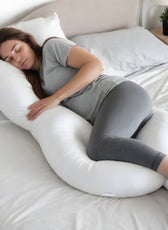 Four Seasons Pregnancy Pillow J Shaped Full Body Materniy Pillow 80x130cm White - Cotton Home