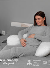 Four Seasons Pregnancy Pillow J Shaped Full Body Materniy Pillow 80x130cm White - Cotton Home