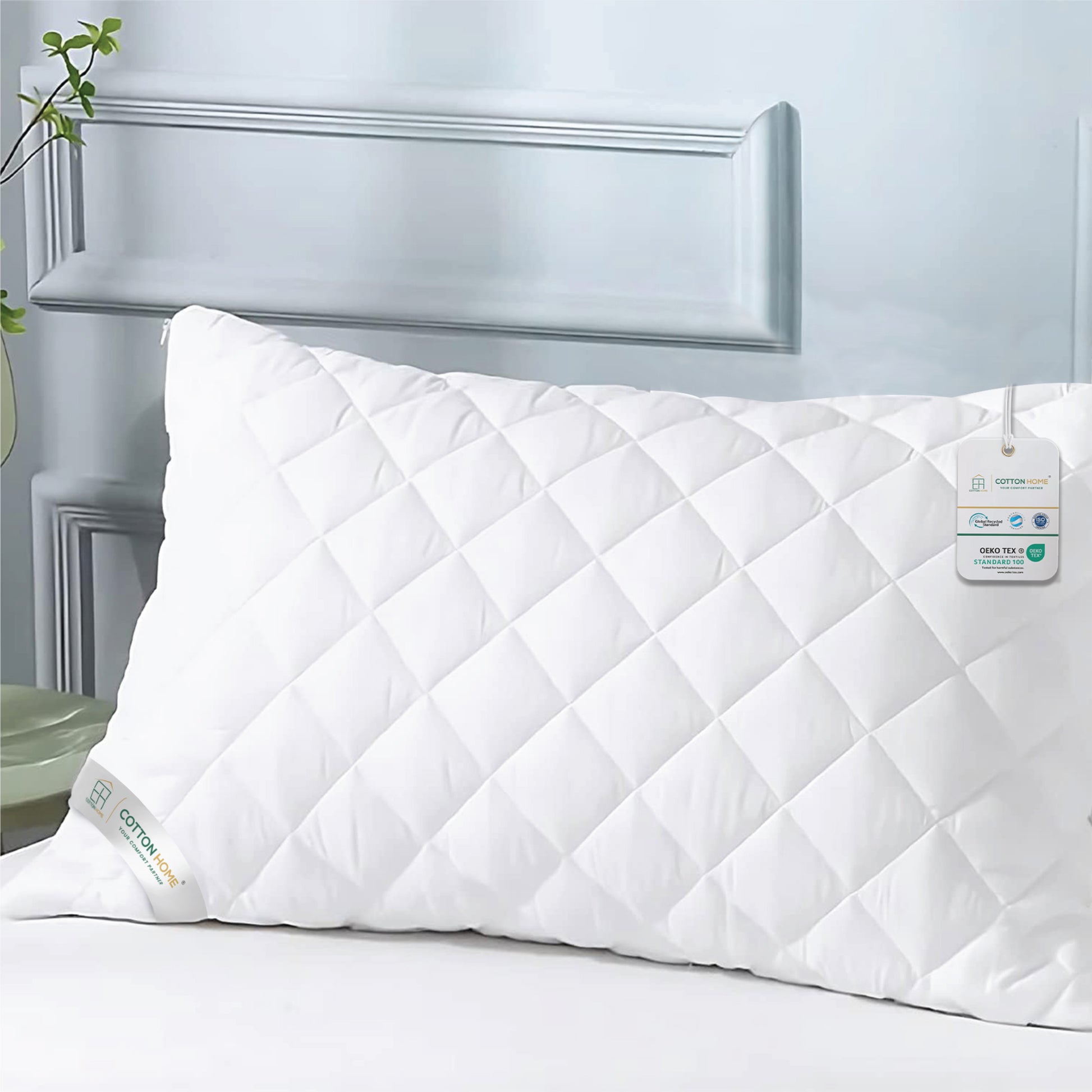 Four Seasons Quilted Pillow Bed Pillows for Sleeping Hotel Pillow White 50x75 cm Pack of 1 - Cotton Home