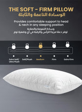 Four Seasons Quilted Pillow Bed Pillows for Sleeping Hotel Pillow White 50x75 cm Pack of 2 - Cotton Home