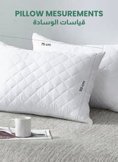 Four Seasons Quilted Pillow Bed Pillows for Sleeping Hotel Pillow White 50x75 cm Pack of 2 - Cotton Home