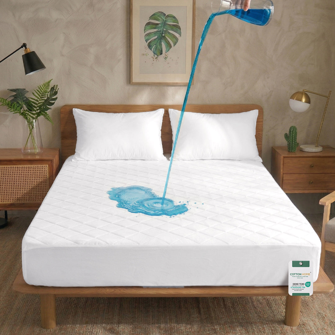 Quilted Thickened Waterproof Double Mattress Protector - 140x200+35cm