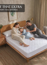 Quilted Thickened Waterproof Double Mattress Protector - 140x200+35cm