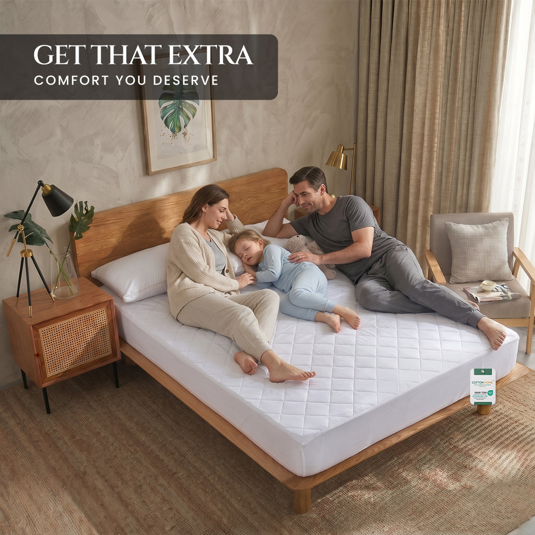 Quilted Thickened Waterproof Double Mattress Protector - 140x200+35cm