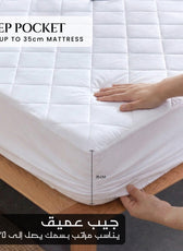 Quilted Thickened Waterproof Double Mattress Protector - 140x200+35cm
