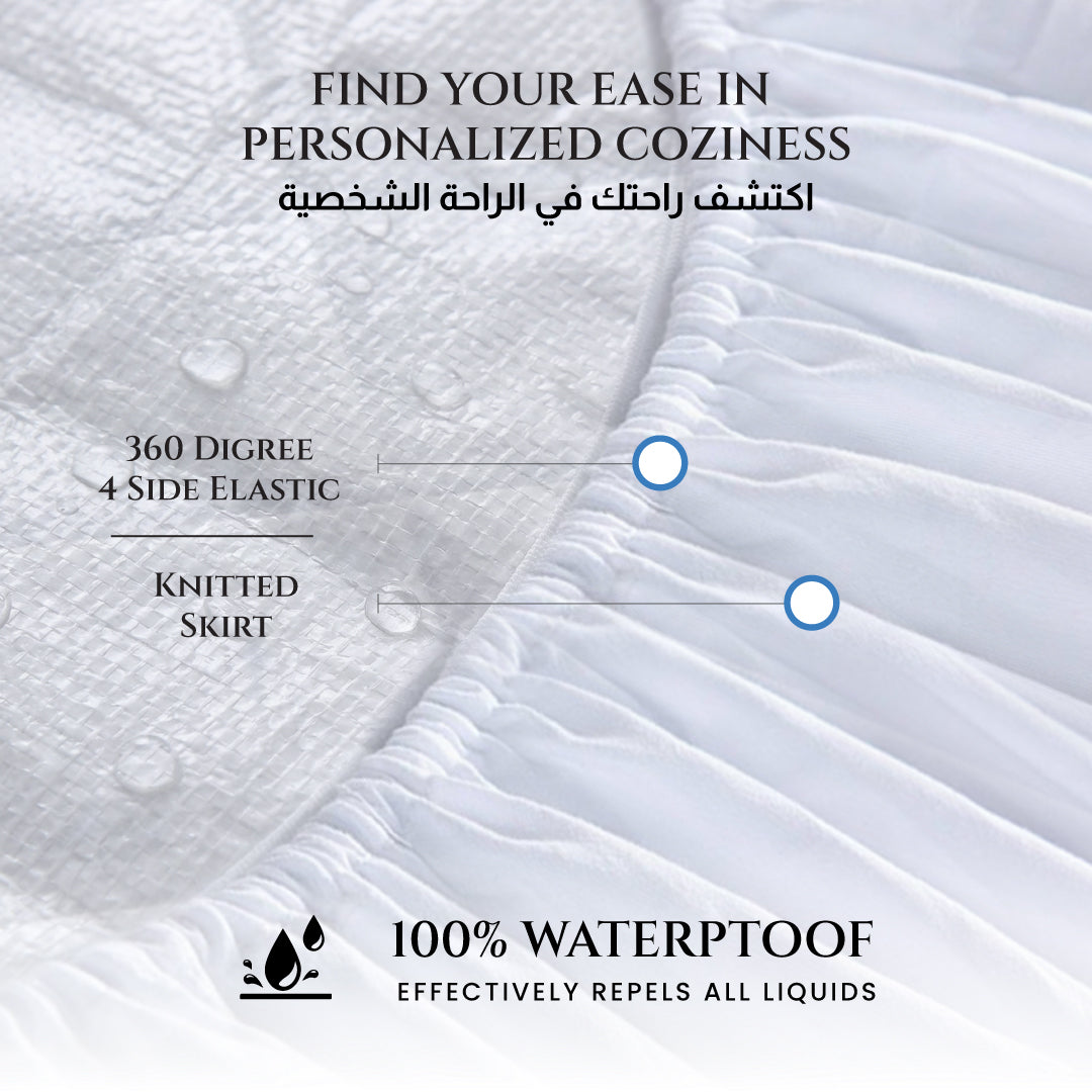 Quilted Thickened Waterproof Double Mattress Protector - 140x200+35cm
