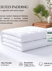 Quilted Thickened Waterproof Double Mattress Protector - 140x200+35cm