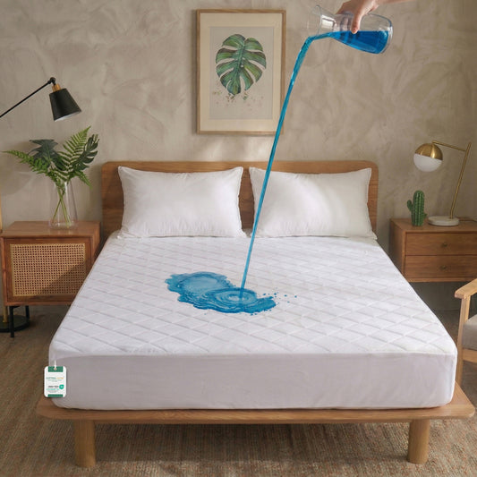 Quilted Thickened Waterproof Super King Mattress Protector - 200x200+35cm