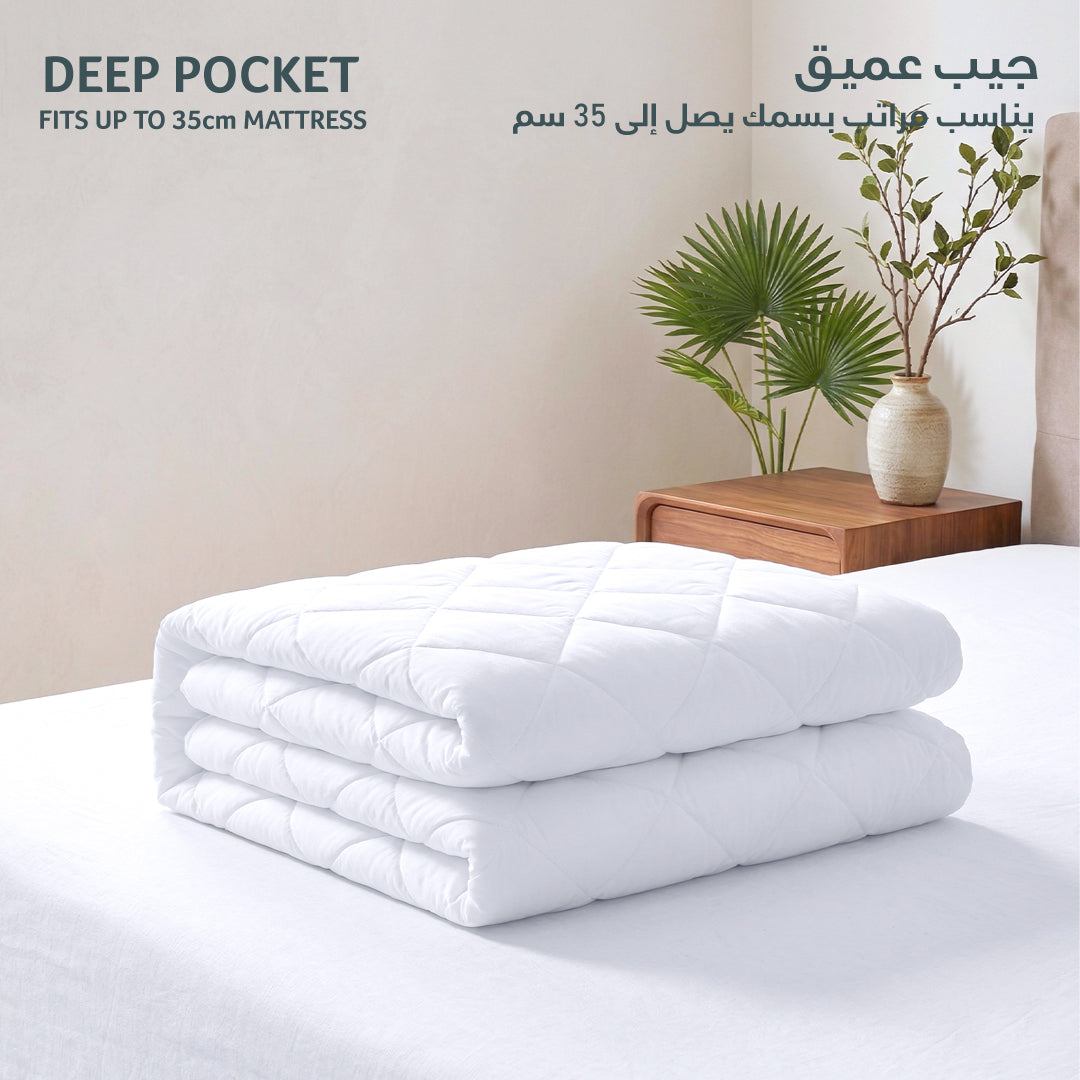 Quilted Thickened Waterproof Single Mattress Protector - 90x190+30cm