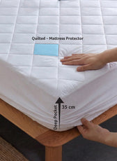 Quilted Thickened Waterproof Single Mattress Protector - 90x190+30cm