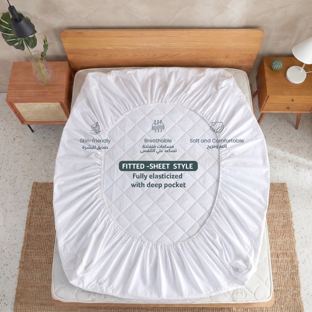 Quilted Thickened Waterproof Single Mattress Protector - 90x190+30cm