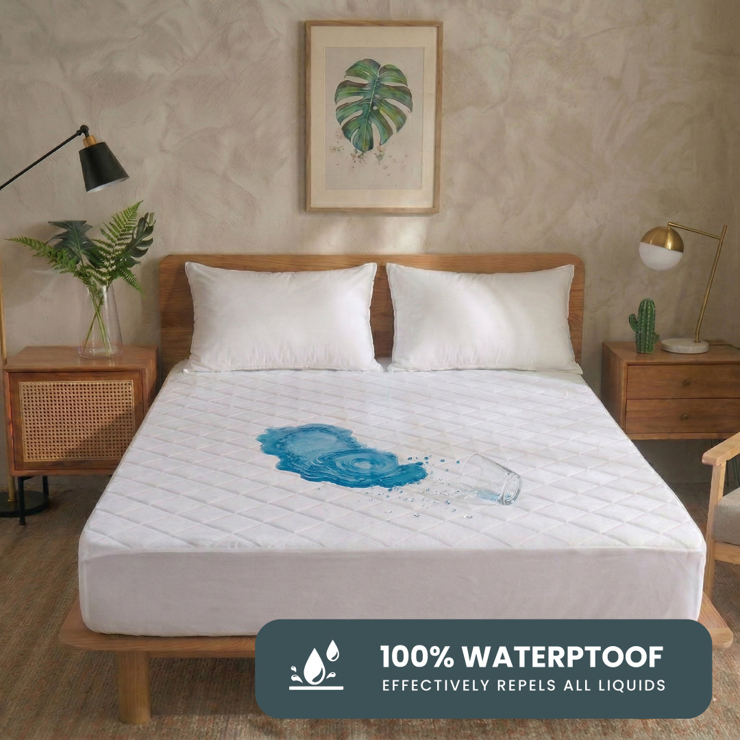 Quilted Thickened Waterproof Single Mattress Protector - 90x190+30cm