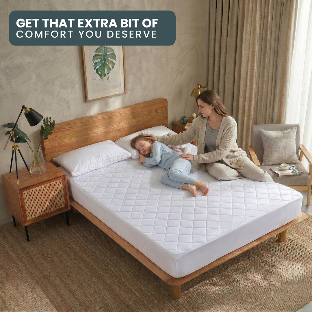 Quilted Thickened Waterproof Single Mattress Protector - 90x190+30cm