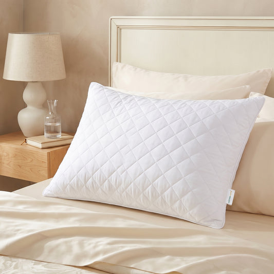 Four Seasons Quilted Pillow Bed Pillows for Sleeping Hotel Pillow White 50x75 cm Pack of 1