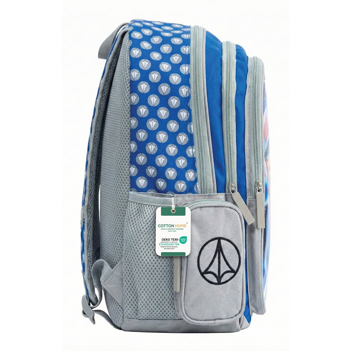 Robot Tech Blue Printed School Backpack for Kids – Lightweight Cartoon Character Bookbag with Large Storage Space for Boys & Girls