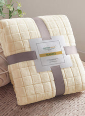 Elegant Square Design Blanket Single Size 150x220 Sky Blue - Cotton Home