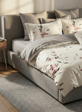 6 Pieces Duvet Cover Set –  220x240cm – Elegant Cream Floral Bedding