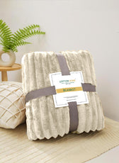 Plush Stripe Blanket Queen Size 220x240 Dark Grey - Cotton Home